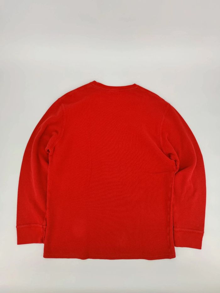 Pull Crewneck Léger Ralph Lauren Nid D'abeilles Rouge Logo Brodé Bleu Marine Taille L Homme - photo numéro 7