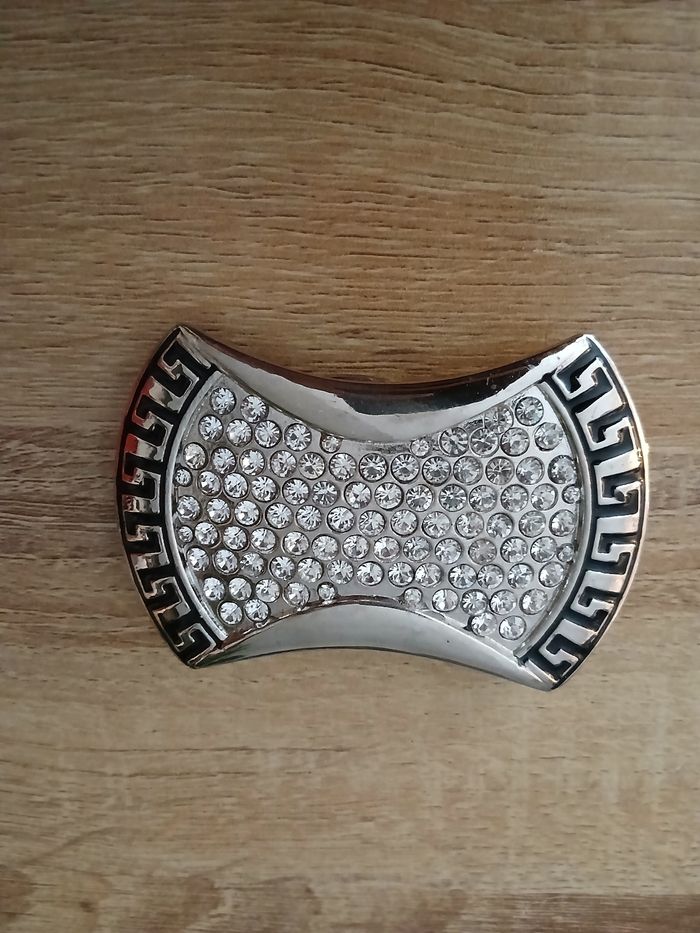 Boucle de ceinture strass et métal argenté - photo numéro 3