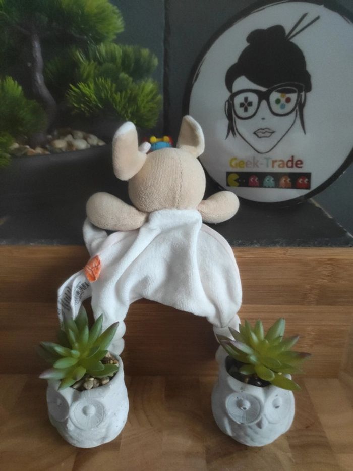 Doudou Knuffel Lapin Rose Attache Tétine BN0580 Plat Mouchoir #geektradedoudou - photo numéro 2