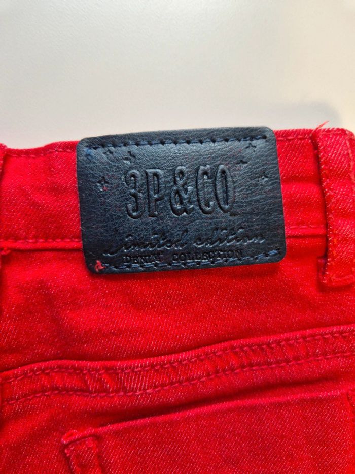 Jean rouge 3 pommes taille 6 mois 9 mois 74cm - photo numéro 3