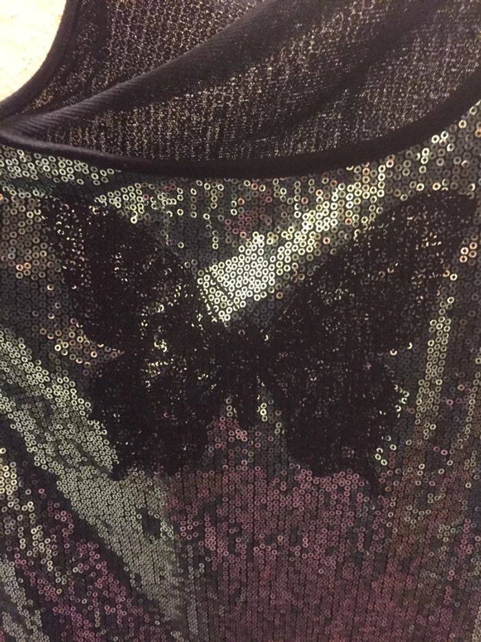 Haut débardeur vert sequins motif papillon taille 38/40 - photo numéro 5