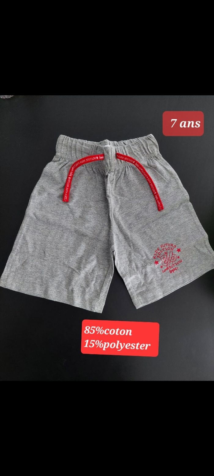 Short gris clair garçon 7ans