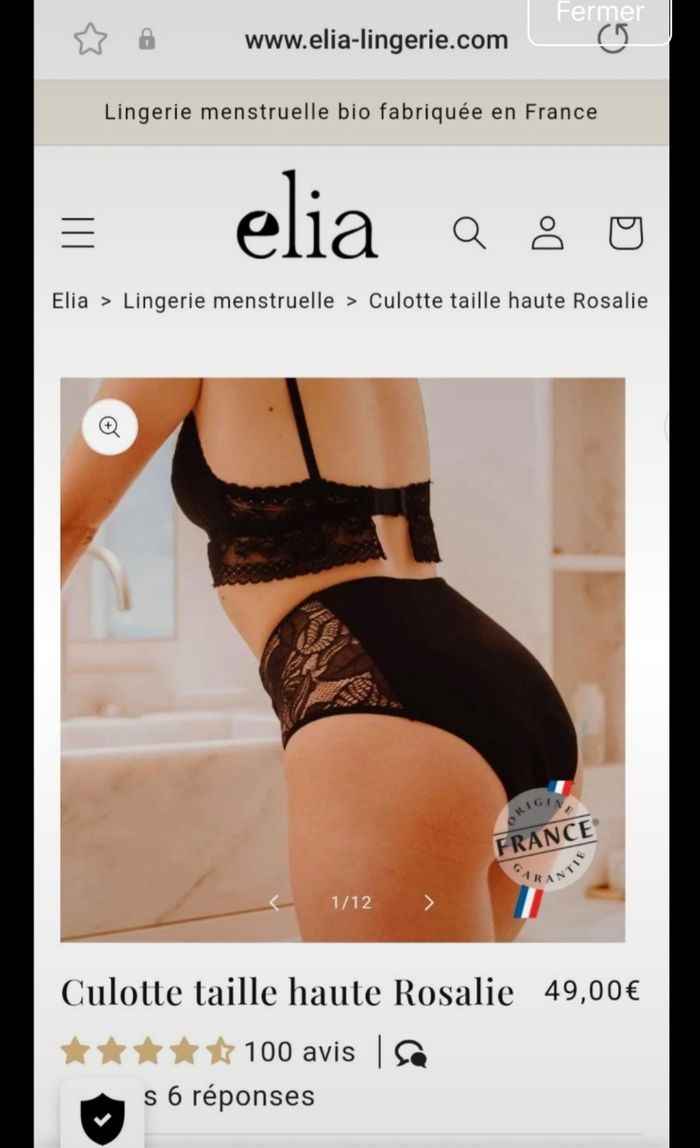 Culotte menstruelle Elia taille S - photo numéro 5