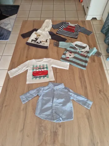 Lot - 5 tee shirt - 6 mois