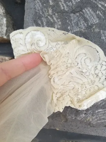 Paire de bas voile autofixant couleur ivoire