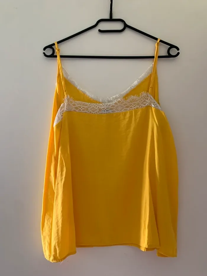 💛 Top caraco jaune dentelle bla - photo numéro 3