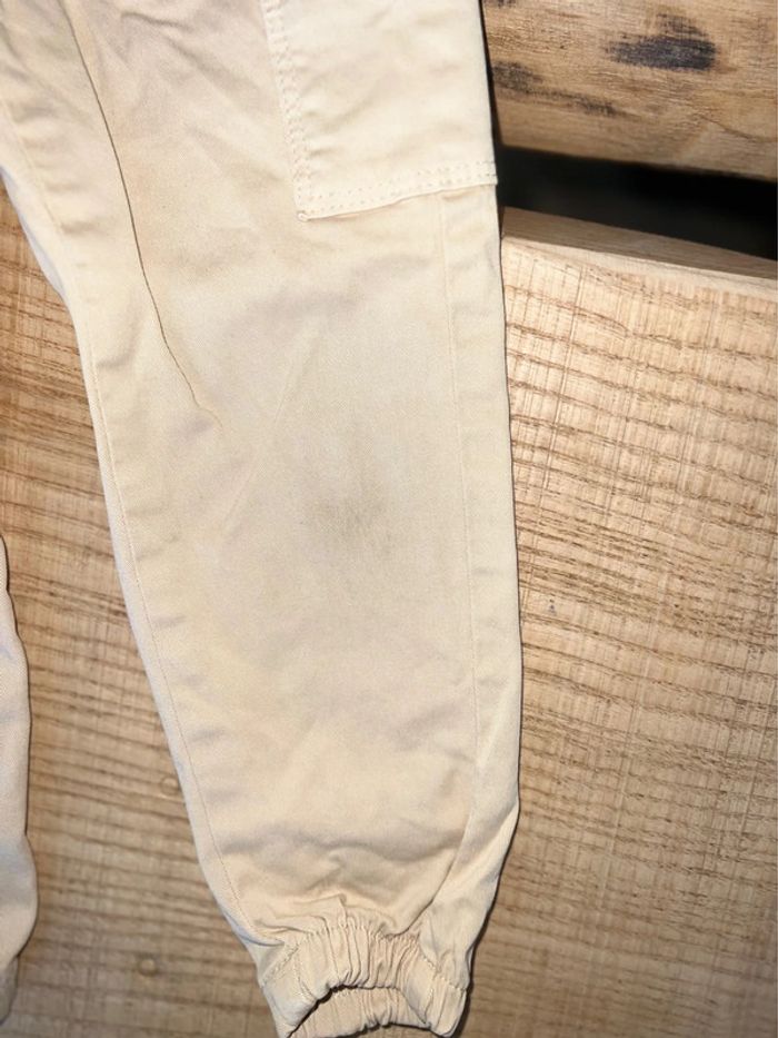 Pantalon kiabi 3 4 ans beige cargo fille toile - photo numéro 3