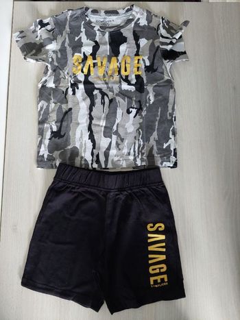 Short et tee-shirt noir garçon 5ans