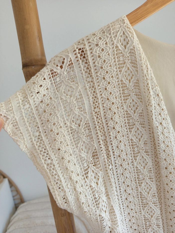 Combishort en dentelle beige crème Jasmine taille S / M - photo numéro 3