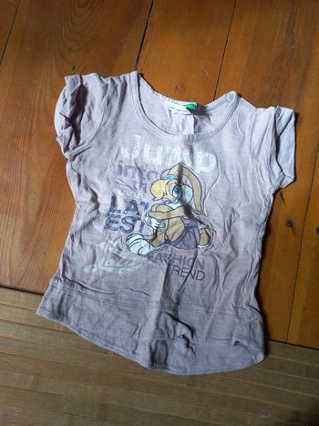Beau T-shirt Loony Tunes mauve fashion de 12 à 18 mois
