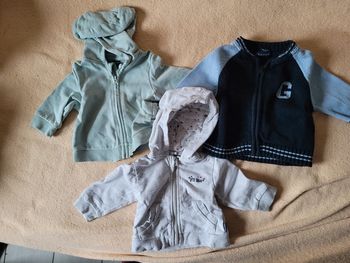 Lot 3 sweat / gilet zippé garçon 3 mois