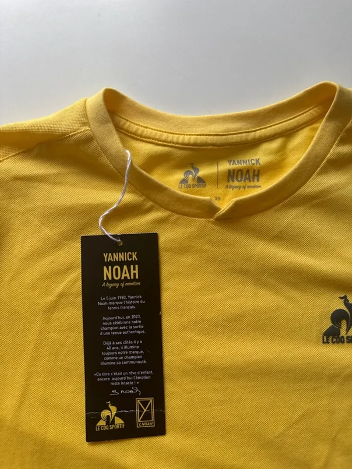 T-shirt Le Coq Sportif x Yannick Noah – Jaune – Taille XS – Neuf avec Étiquette - photo numéro 2
