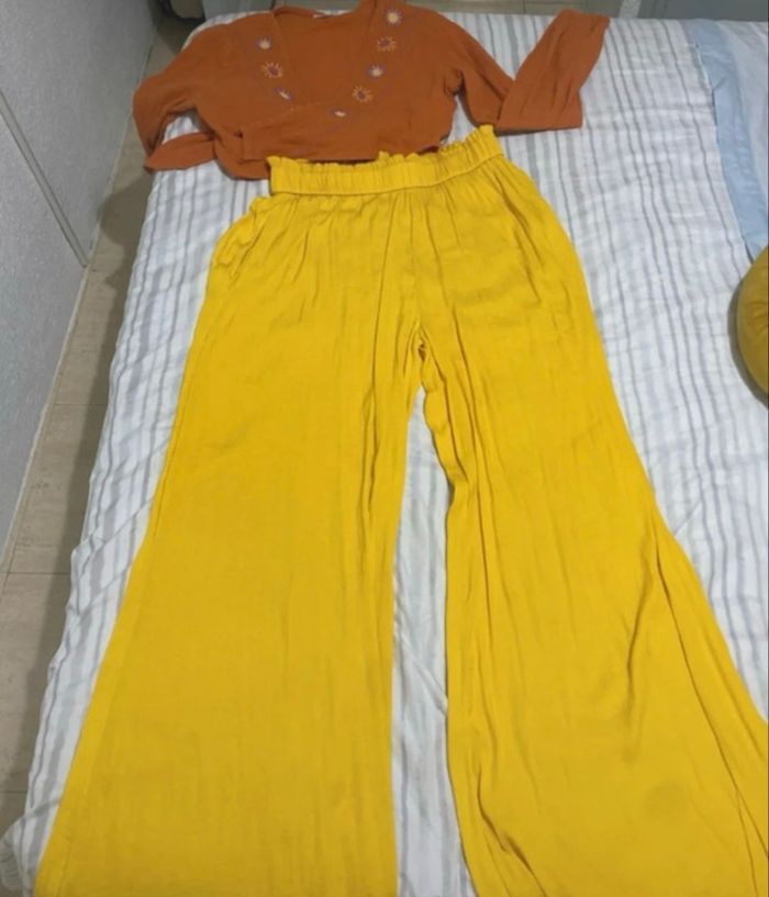 Pantalon jambe large Zara
