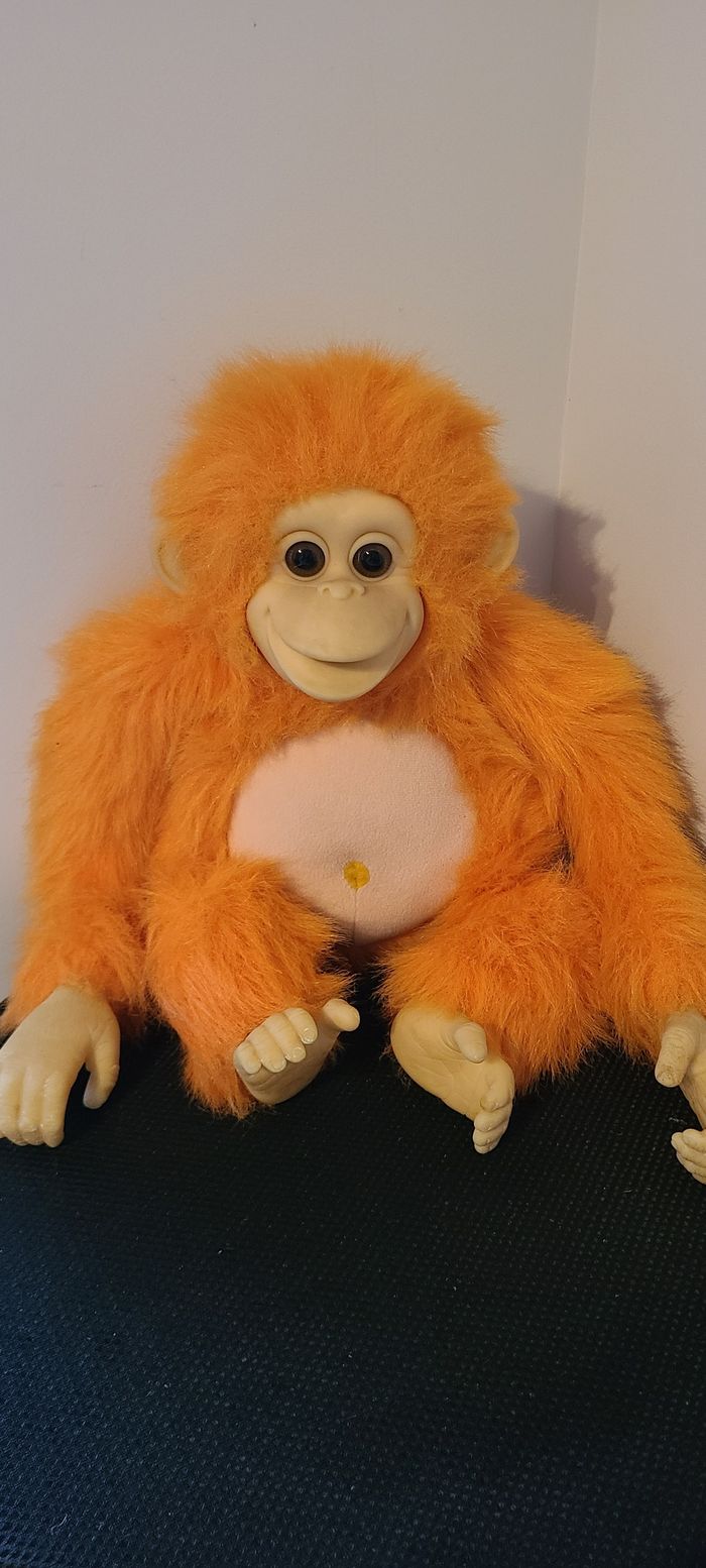 Jouet en peluche de singe orange parlant par Hosung 2003, jouet de chimpanzé doux et lumineux à four - photo numéro 4