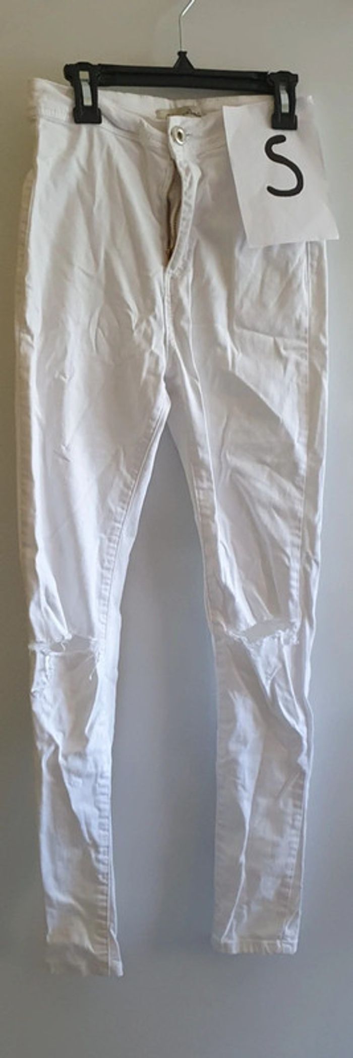 Pantalon jean blanc femme taille S - photo numéro 6