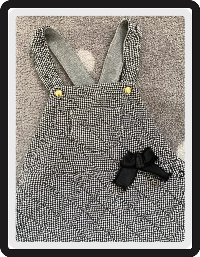 Petit Bateau Salopette Pied de Poule Taille 24 mois/86 cm - photo numéro 2