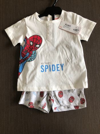 ensemble tee shirt et short spiderman marvel 74 cm 12 mois 