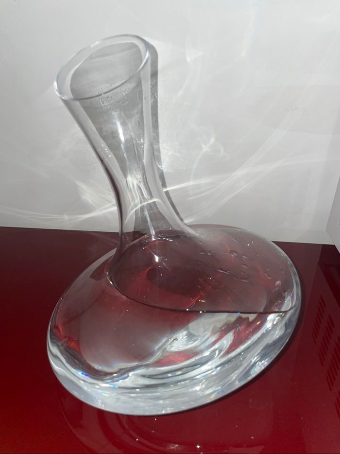 Carafe à vin 2 l en verre avec support métal - photo numéro 2