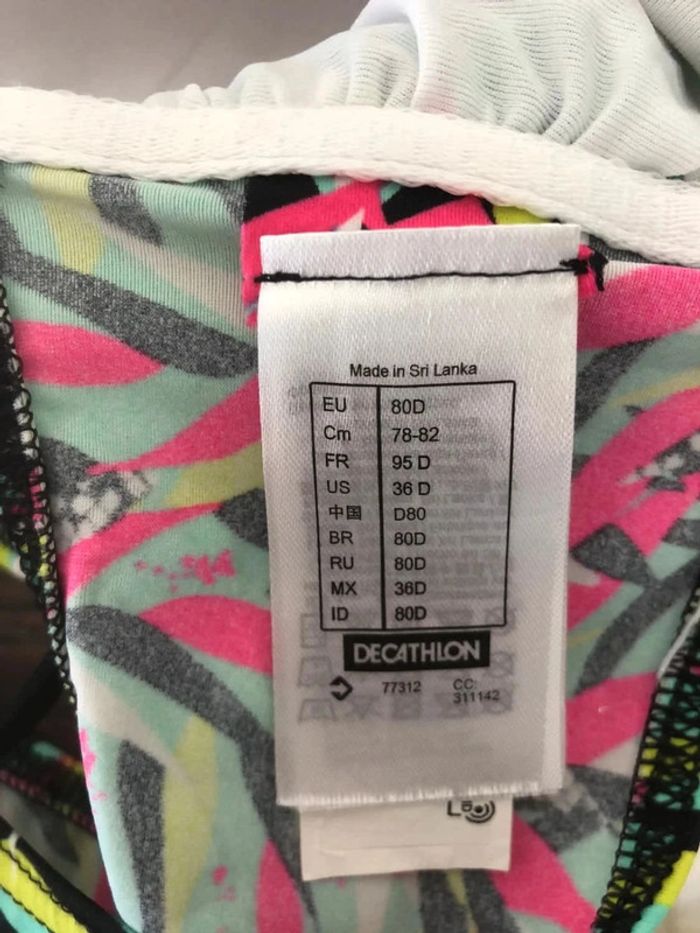 Sublime bikini olaian taille 46 95 D fR motifs feuilles multicolores très bon état - photo numéro 14