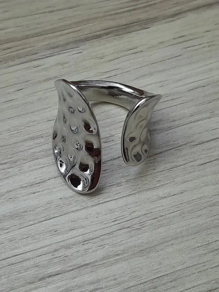 Bague ouverte, réglable, couleur argentée, style Bohème N°2