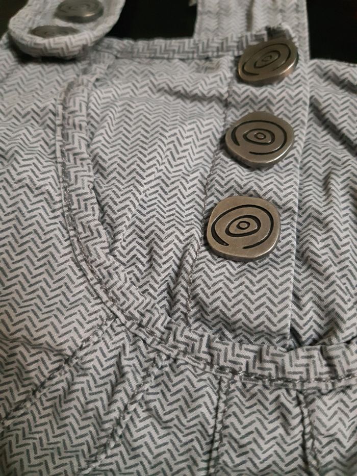 Robe salopette boule grise ethnique bebe fille 24 mois 2 ans neuve - photo numéro 2