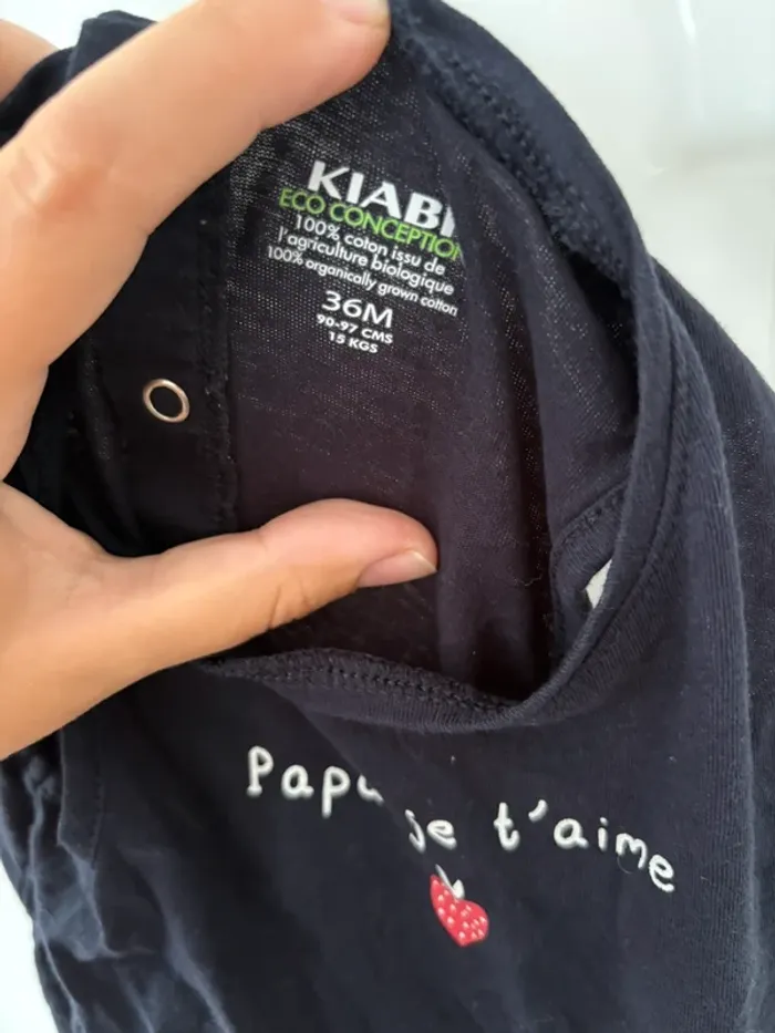 Robe bleu marine Kiabi “Papa je t’aime” Taille 36 mois (90/97 cm) - photo numéro 3