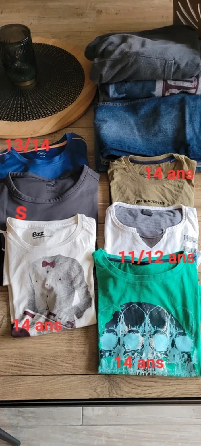 Lot 6 tee shirt garçon MC 12/14 ans