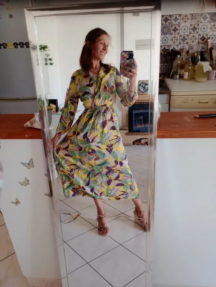 Robe longue L imprimé floral c83 - photo numéro 6