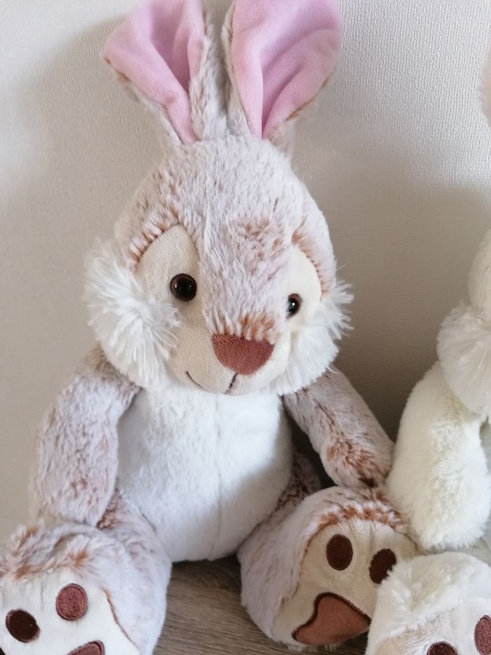 2 peluches lapin de 40cm nicotoy - photo numéro 3