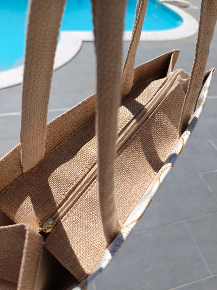 Sac toile de jute fleurie - photo numéro 5