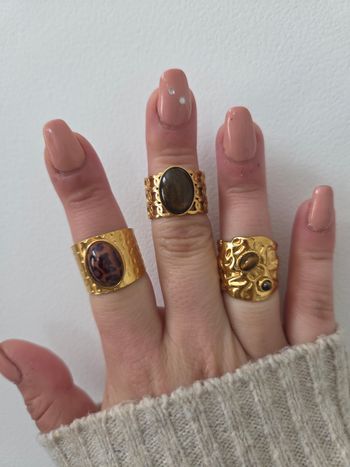 Lot 3 de bagues acier inoxydable 