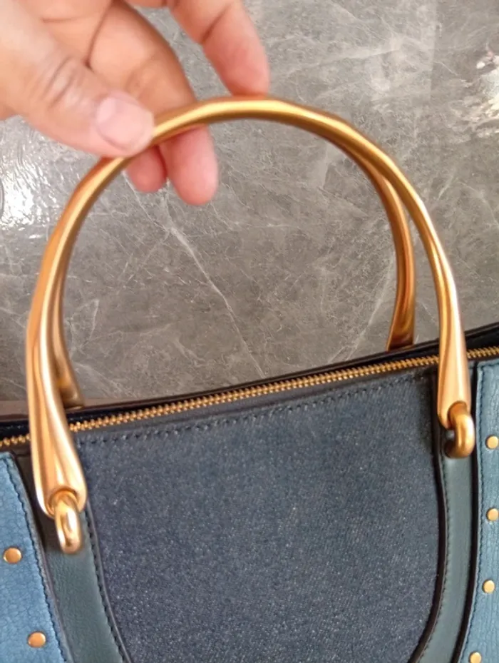 Sac Chloé Bleu poignet metal doré - photo numéro 3