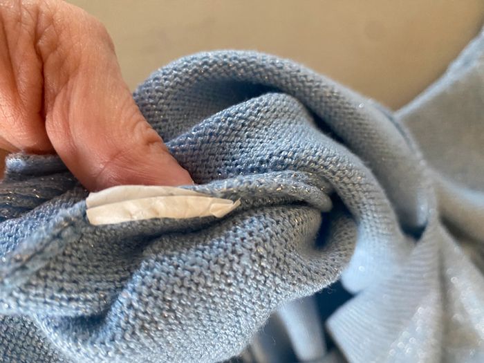 Pull Made in Italy bleu ciel argenté avec étoiles taille M - photo numéro 15