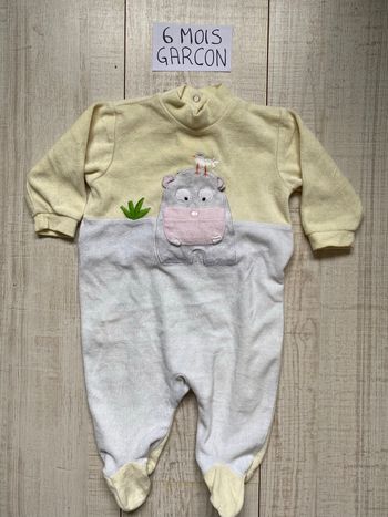 Grenouillère à manches longues hiver hippopotame