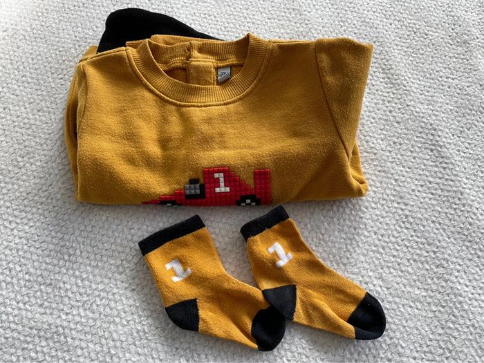 Ensemble pull pantalon chaussettes bébé garçon Ma boutique plus 23 mois - photo numéro 2