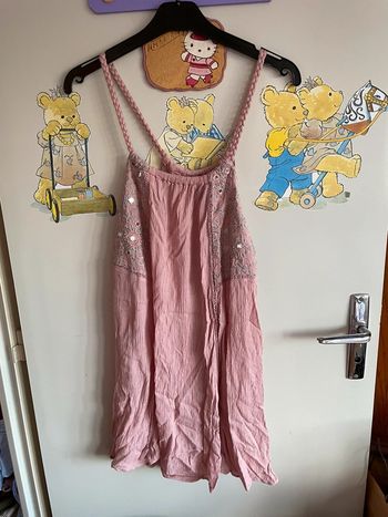 Robe courte rose pâle à bretelles, taille S, marque Atmosphère.