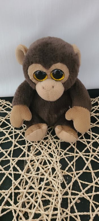 Peluche Ty Beanie bébé bananes singe velours