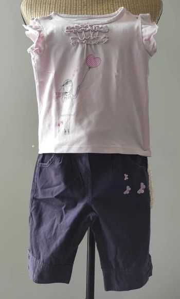 15 € Ensemble pantacourt et tee-shirt Vertbaudet 3 ans estival