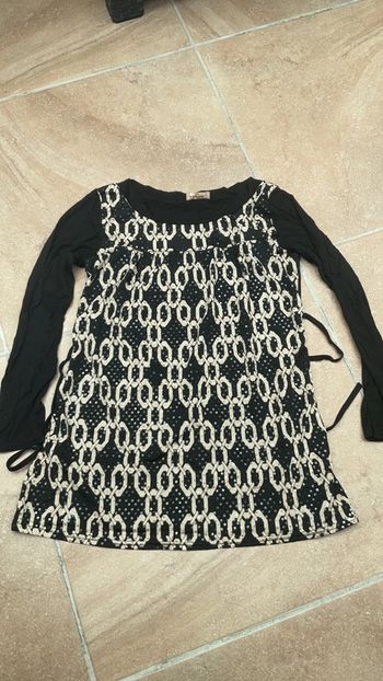 Tunique noire et beige T 38 (n°1)