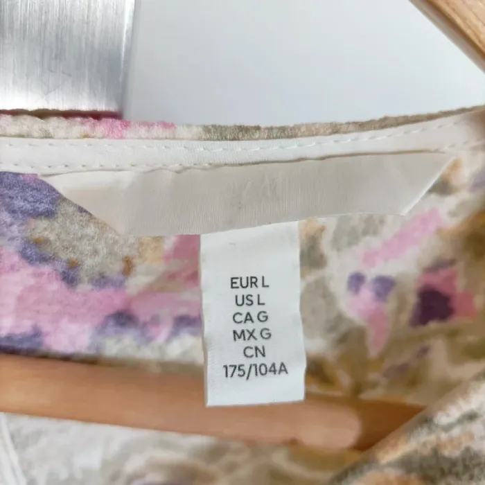 Top court à manches longues H&M – imprimé fleuri – Taille L A685 - photo numéro 8