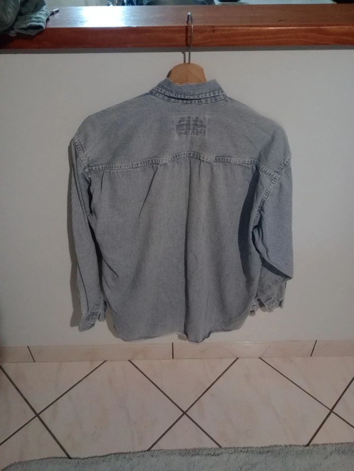 Chemise homme m rayures fines aspect vieilli c69 - photo numéro 2