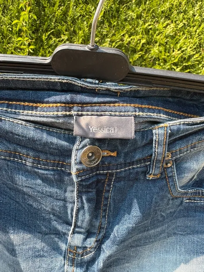 Jupe en jean bleu coupe droite effet délavé – Marque C&A - photo numéro 3