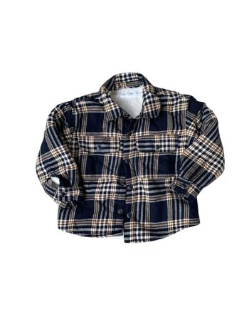 Manteau style surchemise à carreaux et fausse fourrure 24 mois Zara