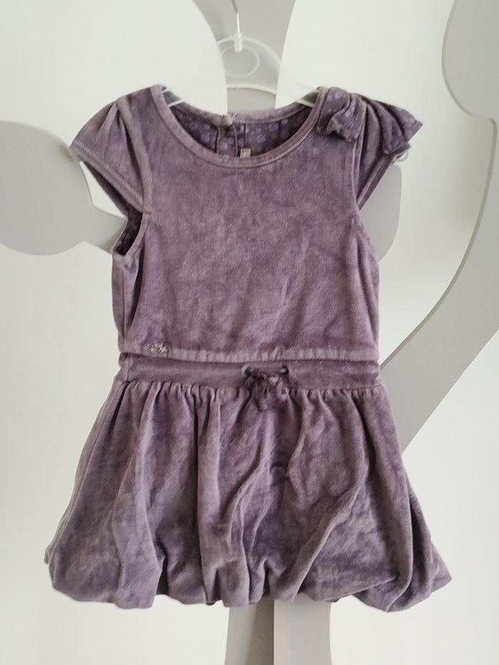 Robe manches courtes grise mauve Orchestra taille 5 ans