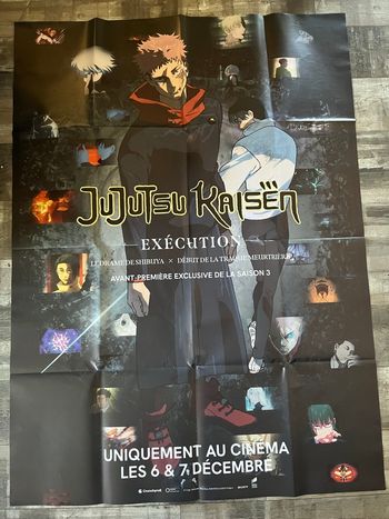 Affiche Cinema grand format Jujutsu Kaisen exécution, mangas, janimation déco, décoration