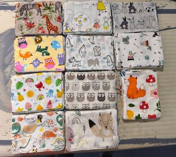 Lot 10 lingettes lavables grand format 14 x 10.5 cm éponge bambou Oeko-tex toutes douces 