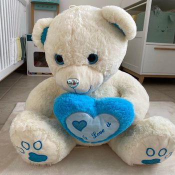 Grosse peluche ours I LOVE YOU