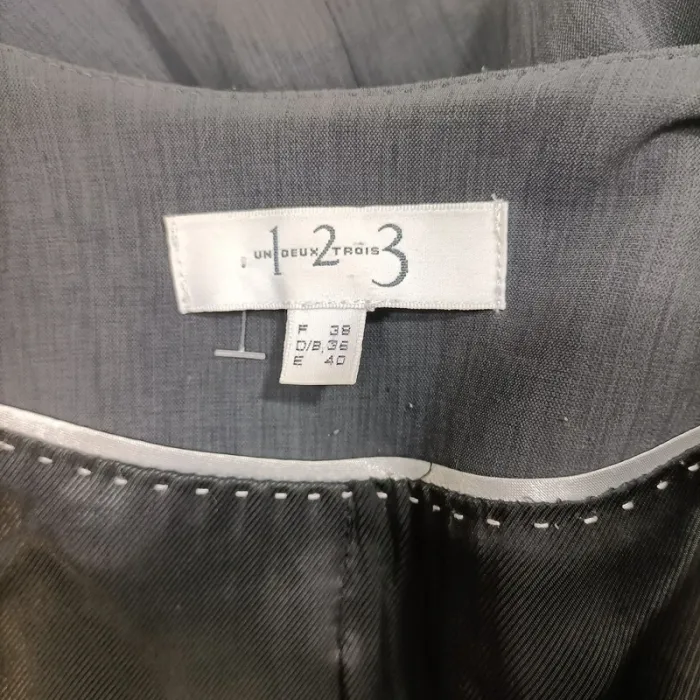 Veste Grise Basic cintrée - Veste classique - 1 2 3 - Taille 38 Élégante, classe - photo numéro 11