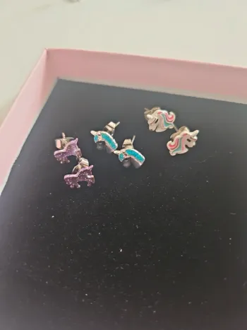 Lot de 3 paires de boucles d'oreilles Licorne