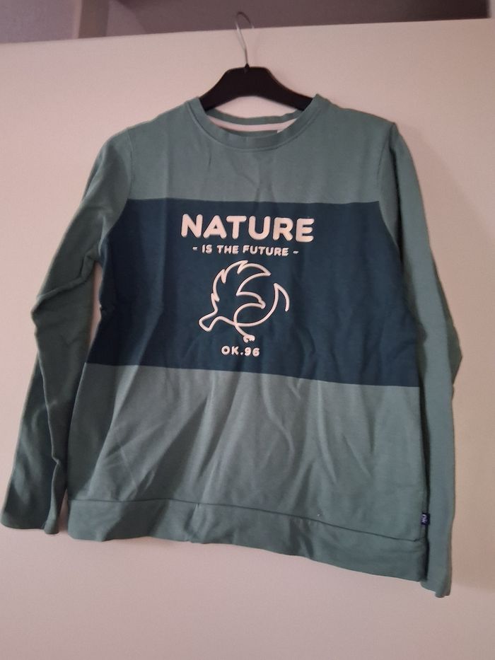 Sweat " okaidi " vert imprimé " t- 12 ans"